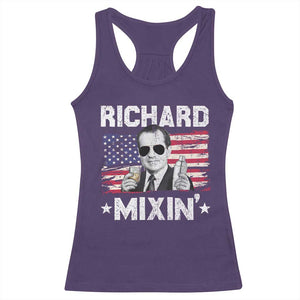 Funny 4th of July Richard Nixon Mixin Racerback Tank Top Patriotic Bartender American Flag TS10 Purple Print Your Wear
