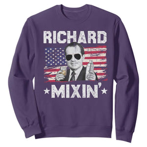 Funny 4th of July Richard Nixon Mixin Sweatshirt Patriotic Bartender American Flag TS10 Purple Print Your Wear