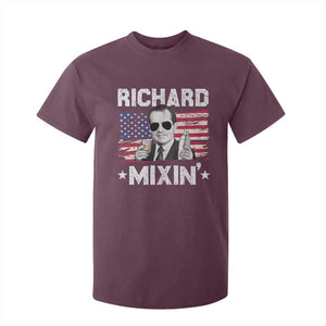 Funny 4th of July Richard Nixon Mixin T Shirt For Kid Patriotic Bartender American Flag TS10 Maroon Print Your Wear
