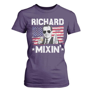 Funny 4th of July Richard Nixon Mixin T Shirt For Women Patriotic Bartender American Flag TS10 Purple Print Your Wear