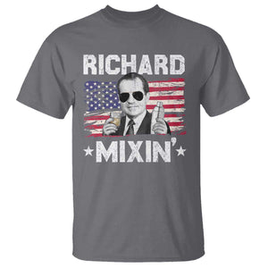 Funny 4th of July Richard Nixon Mixin T Shirt Patriotic Bartender American Flag TS10 Charcoal Print Your Wear