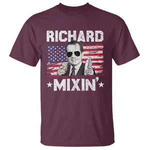 Funny 4th of July Richard Nixon Mixin T Shirt Patriotic Bartender American Flag TS10 Maroon Print Your Wear