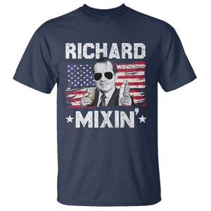 Funny 4th of July Richard Nixon Mixin T Shirt Patriotic Bartender American Flag TS10 Navy Print Your Wear