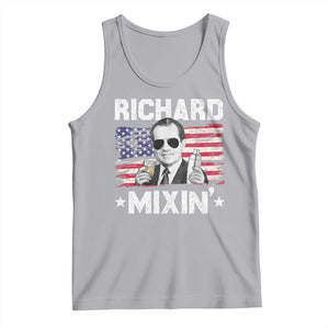 Funny 4th of July Richard Nixon Mixin Tank Top Patriotic Bartender American Flag TS10 Athletic Heather Print Your Wear