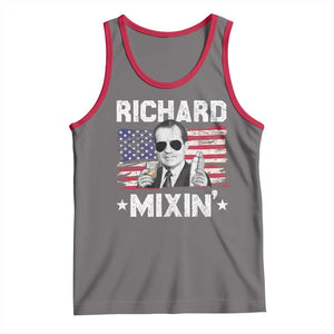 Funny 4th of July Richard Nixon Mixin Tank Top Patriotic Bartender American Flag TS10 Deep Heather Red Print Your Wear