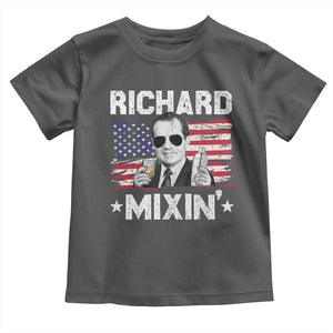 Funny 4th of July Richard Nixon Mixin Toddler T Shirt Patriotic Bartender American Flag TS10 Dark Heather Print Your Wear