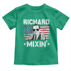 Funny 4th of July Richard Nixon Mixin Toddler T Shirt Patriotic Bartender American Flag TS10 Irish Green Print Your Wear