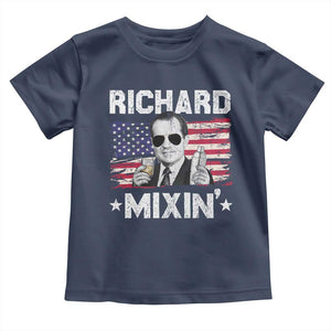 Funny 4th of July Richard Nixon Mixin Toddler T Shirt Patriotic Bartender American Flag TS10 Navy Print Your Wear