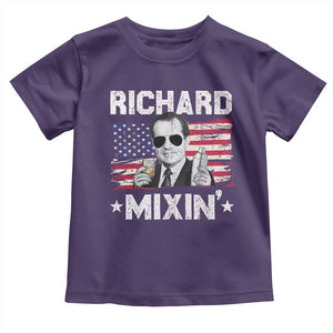 Funny 4th of July Richard Nixon Mixin Toddler T Shirt Patriotic Bartender American Flag TS10 Purple Print Your Wear