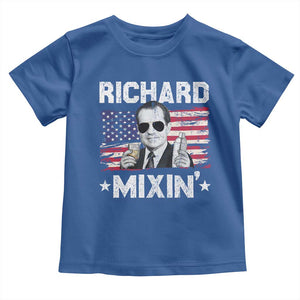 Funny 4th of July Richard Nixon Mixin Toddler T Shirt Patriotic Bartender American Flag TS10 Royal Blue Print Your Wear