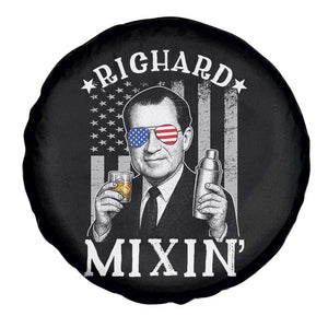 Funny 4th of July Spare Tire Cover Richard Mixin Patriotic Nixon Bartender American Flag TS10 Print Your Wear