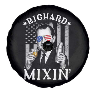 Funny 4th of July Spare Tire Cover Richard Mixin Patriotic Nixon Bartender American Flag TS10 Print Your Wear