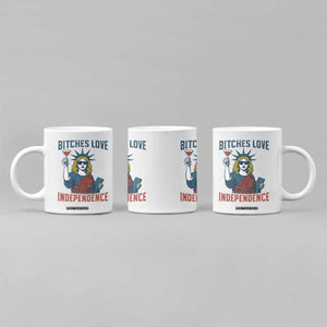 Funny 4th of July Statue of Liberty Cocktail Coffee Mug Retro Bitches Love Independence TS02 Print Your Wear