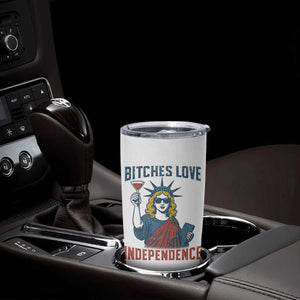 Funny 4th of July Statue of Liberty Cocktail Tumbler Cup Retro Bitches Love Independence TS02 Print Your Wear