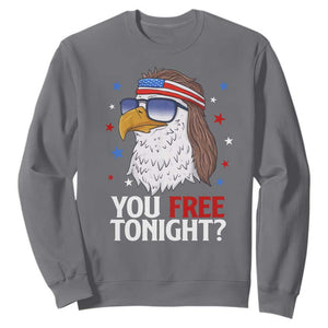 Funny 4th of July Sweatshirt Patriotic Bald Eagle You Free Tonight TS10 Charcoal Print Your Wear