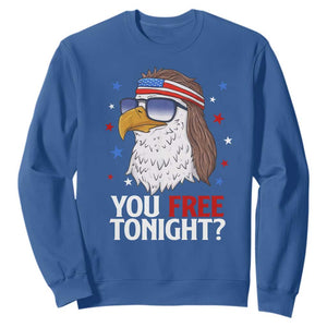 Funny 4th of July Sweatshirt Patriotic Bald Eagle You Free Tonight TS10 Royal Blue Print Your Wear
