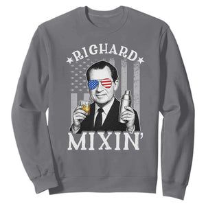 Funny 4th of July Sweatshirt Richard Mixin Patriotic Nixon Bartender American Flag TS10 Charcoal Print Your Wear