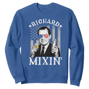 Funny 4th of July Sweatshirt Richard Mixin Patriotic Nixon Bartender American Flag TS10 Royal Blue Print Your Wear