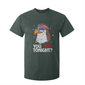 Funny 4th of July T Shirt For Kid Patriotic Bald Eagle You Free Tonight TS10 Dark Forest Green Print Your Wear