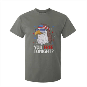 Funny 4th of July T Shirt For Kid Patriotic Bald Eagle You Free Tonight TS10 Military Green Print Your Wear