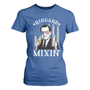 Funny 4th of July T Shirt For Women Richard Mixin Patriotic Nixon Bartender American Flag TS10 Royal Blue Print Your Wear