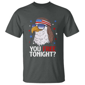 Funny 4th of July T Shirt Patriotic Bald Eagle You Free Tonight TS10 Dark Heather Print Your Wear