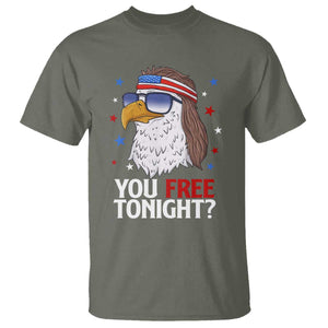 Funny 4th of July T Shirt Patriotic Bald Eagle You Free Tonight TS10 Military Green Print Your Wear