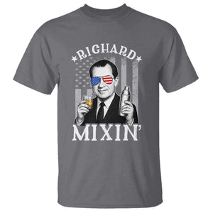 Funny 4th of July T Shirt Richard Mixin Patriotic Nixon Bartender American Flag TS10 Charcoal Print Your Wear