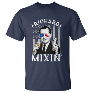 Funny 4th of July T Shirt Richard Mixin Patriotic Nixon Bartender American Flag TS10 Navy Print Your Wear