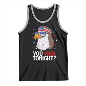 Funny 4th of July Tank Top Patriotic Bald Eagle You Free Tonight TS10 Black Athletic Heather Print Your Wear