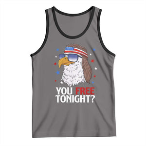 Funny 4th of July Tank Top Patriotic Bald Eagle You Free Tonight TS10 Deep Heather Black Print Your Wear