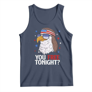 Funny 4th of July Tank Top Patriotic Bald Eagle You Free Tonight TS10 Navy Print Your Wear