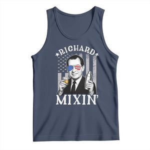 Funny 4th of July Tank Top Richard Mixin Patriotic Nixon Bartender American Flag TS10 Navy Print Your Wear