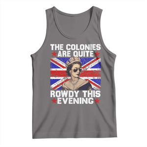 Funny 4th of July Tank Top The Colonies Are Quite Rowdy This Evening British Queen TS10 Deep Heather Print Your Wear