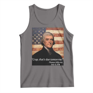 Funny 4th of July Tank Top Thomas Jefferson That's Due Tomorrow? TS10 Deep Heather Print Your Wear