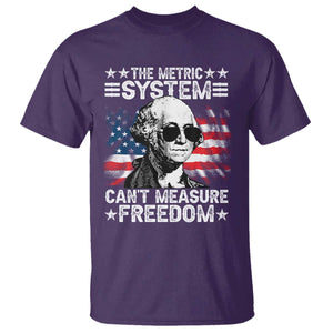 Funny 4th of July The Metric System Can't Measure Freedom T Shirt George Washington American Flag TS10 Purple Print Your Wear
