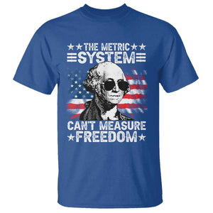 Funny 4th of July The Metric System Can't Measure Freedom T Shirt George Washington American Flag TS10 Royal Blue Print Your Wear