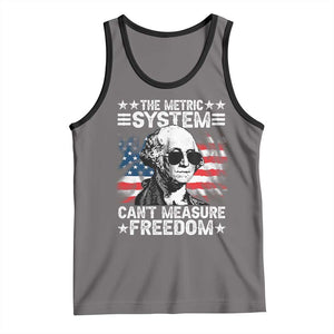 Funny 4th of July The Metric System Can't Measure Freedom Tank Top George Washington American Flag TS10 Deep Heather Black Print Your Wear