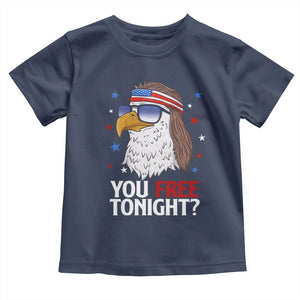 Funny 4th of July Toddler T Shirt Patriotic Bald Eagle You Free Tonight TS10 Navy Print Your Wear