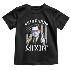 Funny 4th of July Toddler T Shirt Richard Mixin Patriotic Nixon Bartender American Flag TS10 Black Print Your Wear