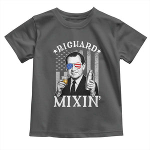 Funny 4th of July Toddler T Shirt Richard Mixin Patriotic Nixon Bartender American Flag TS10 Dark Heather Print Your Wear