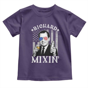 Funny 4th of July Toddler T Shirt Richard Mixin Patriotic Nixon Bartender American Flag TS10 Purple Print Your Wear