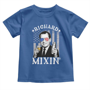 Funny 4th of July Toddler T Shirt Richard Mixin Patriotic Nixon Bartender American Flag TS10 Royal Blue Print Your Wear
