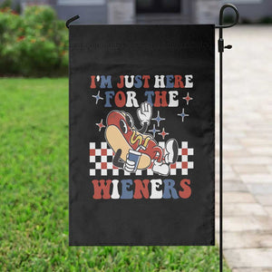 Funny 4th of July USA Party Garden Flag I'm Just Here For The Wieners Hot Dog Lover TS02 Print Your Wear