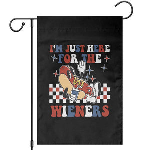 Funny 4th of July USA Party Garden Flag I'm Just Here For The Wieners Hot Dog Lover TS02 Black Print Your Wear