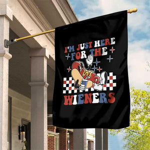 Funny 4th of July USA Party Garden Flag I'm Just Here For The Wieners Hot Dog Lover TS02 Print Your Wear