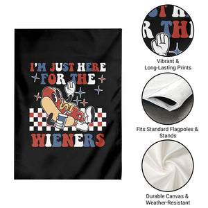 Funny 4th of July USA Party Garden Flag I'm Just Here For The Wieners Hot Dog Lover TS02 Print Your Wear