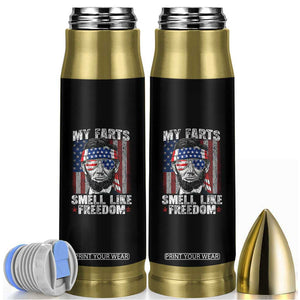 Funny Abe Lincoln 4th Of July Bullet Tumbler My Farts Smell Like Freedom American Flag TS10 Black Print Your Wear
