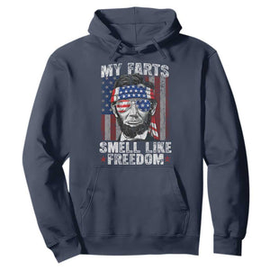 Funny Abe Lincoln 4th Of July Hoodie My Farts Smell Like Freedom American Flag TS10 Navy Print Your Wear