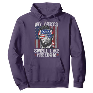 Funny Abe Lincoln 4th Of July Hoodie My Farts Smell Like Freedom American Flag TS10 Purple Print Your Wear